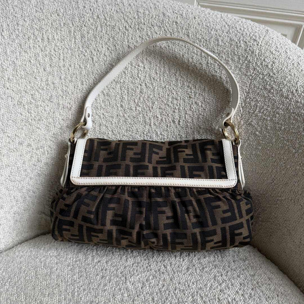 Fendi Chef Zucca White Shoulder Bag