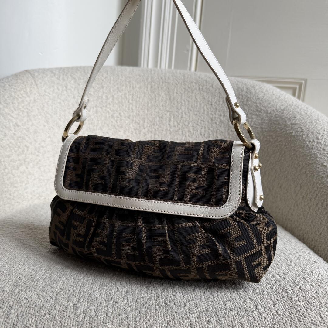 Fendi Chef Zucca White Shoulder Bag