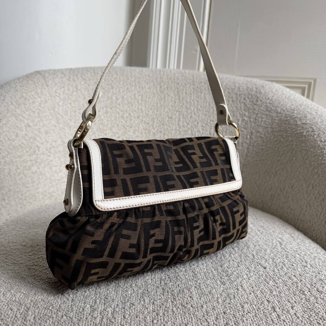 Fendi Chef Zucca White Shoulder Bag