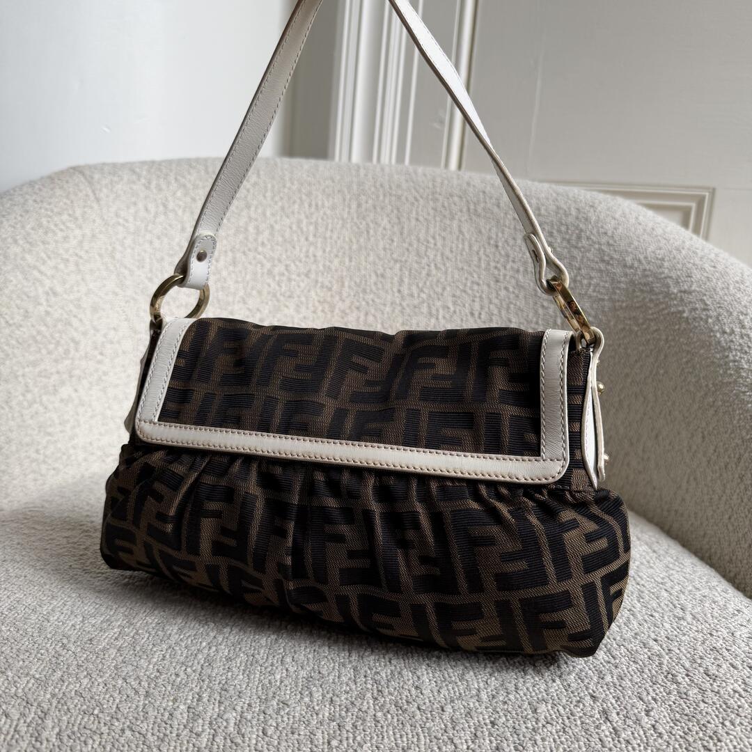Fendi Chef Zucca White Shoulder Bag