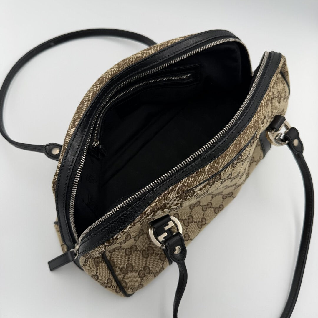 Gucci GG Canvas Twins Black Shoulder Bag