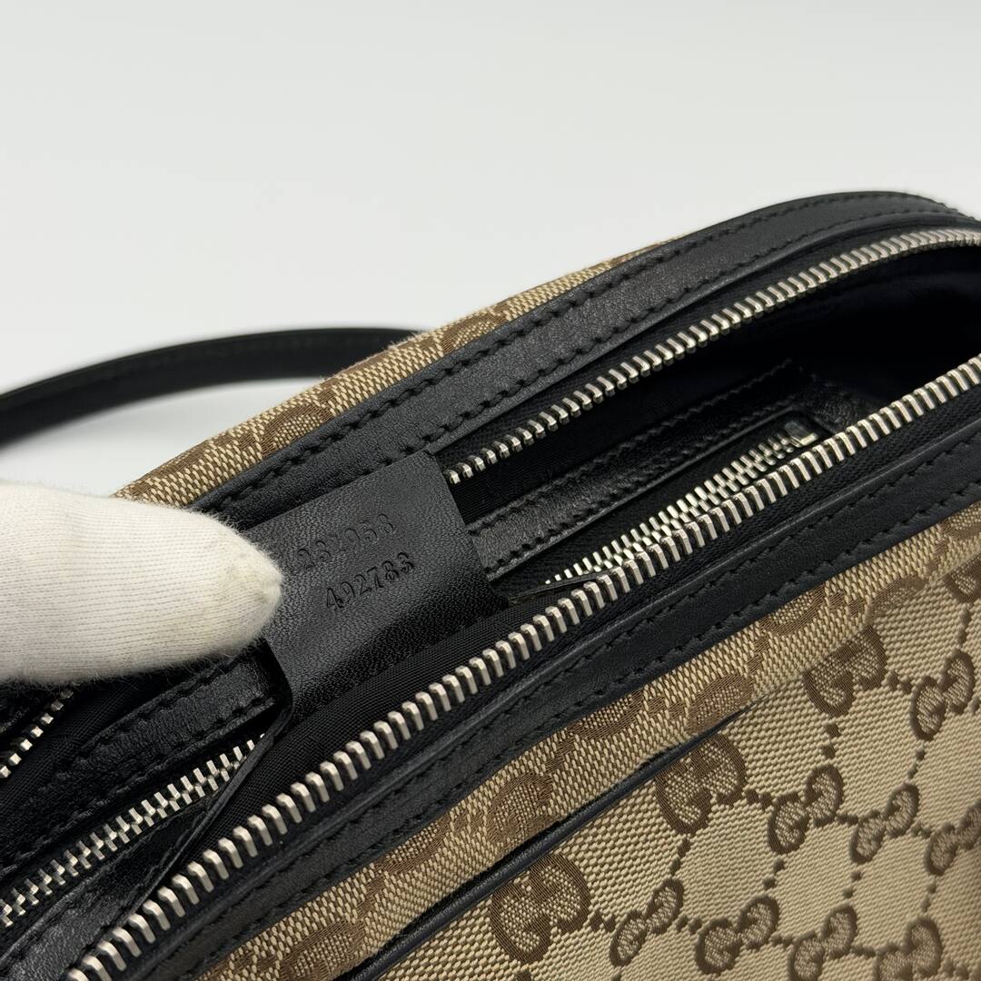 Gucci GG Canvas Twins Black Shoulder Bag