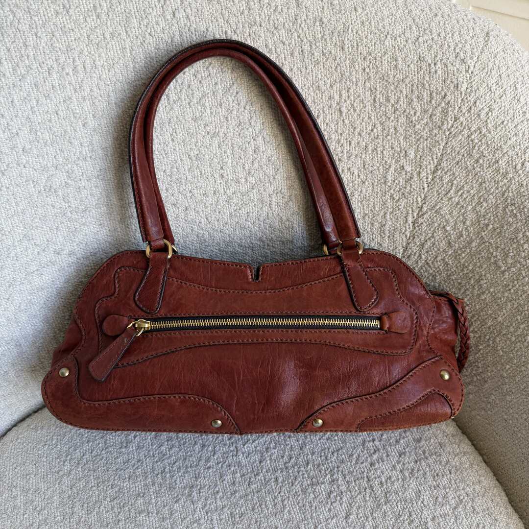 Archive Miu Miu Brown Leather Shoulder Bag