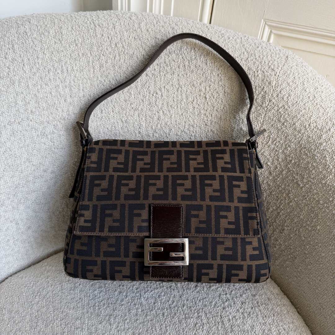 Fendi Zucca Mamma Brown Shoulder Bag