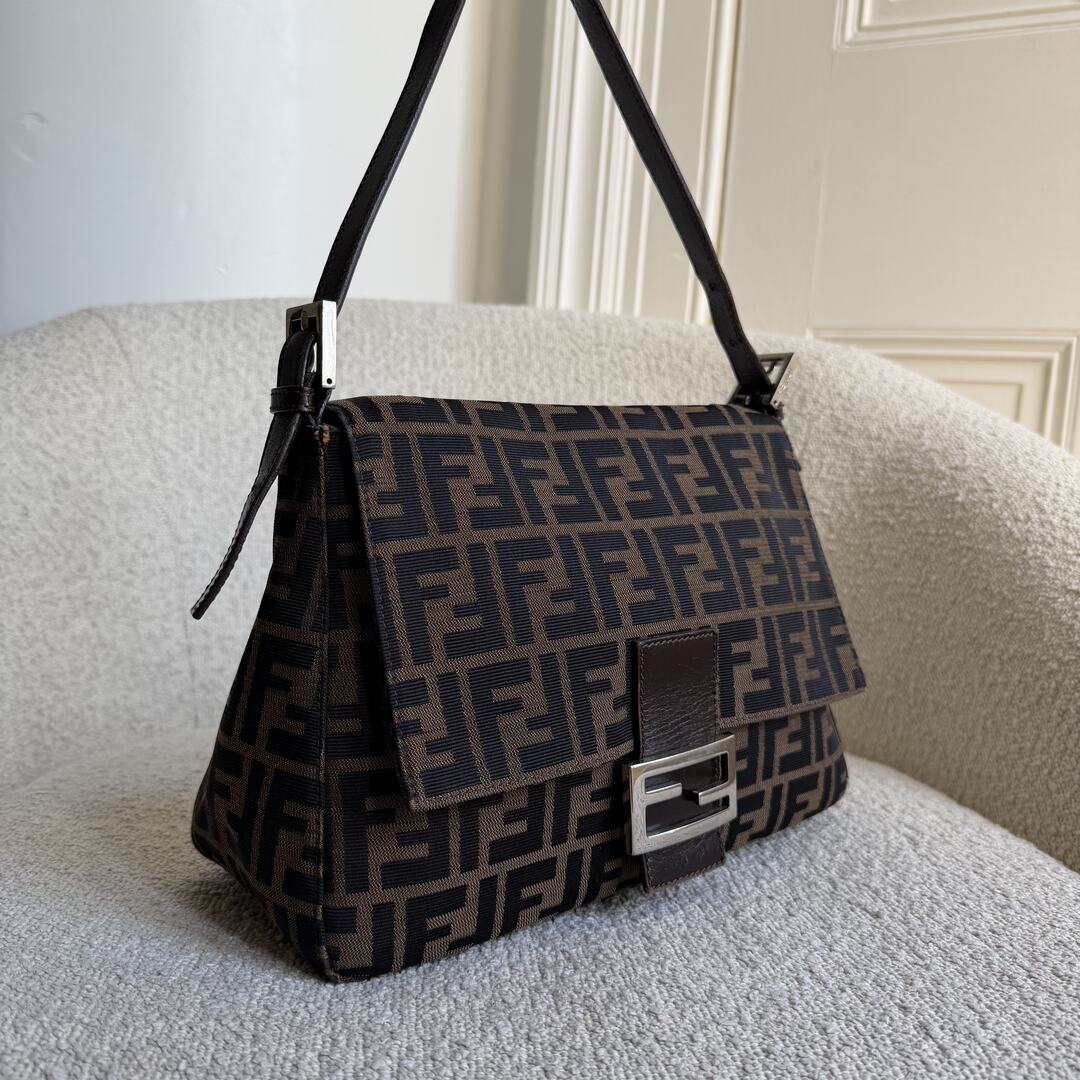 Fendi Zucca Mamma Brown Shoulder Bag