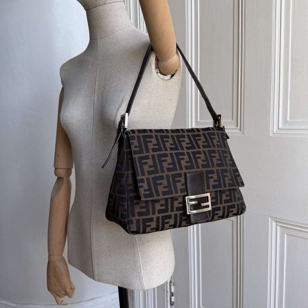 Fendi Zucca Mamma Brown Shoulder Bag