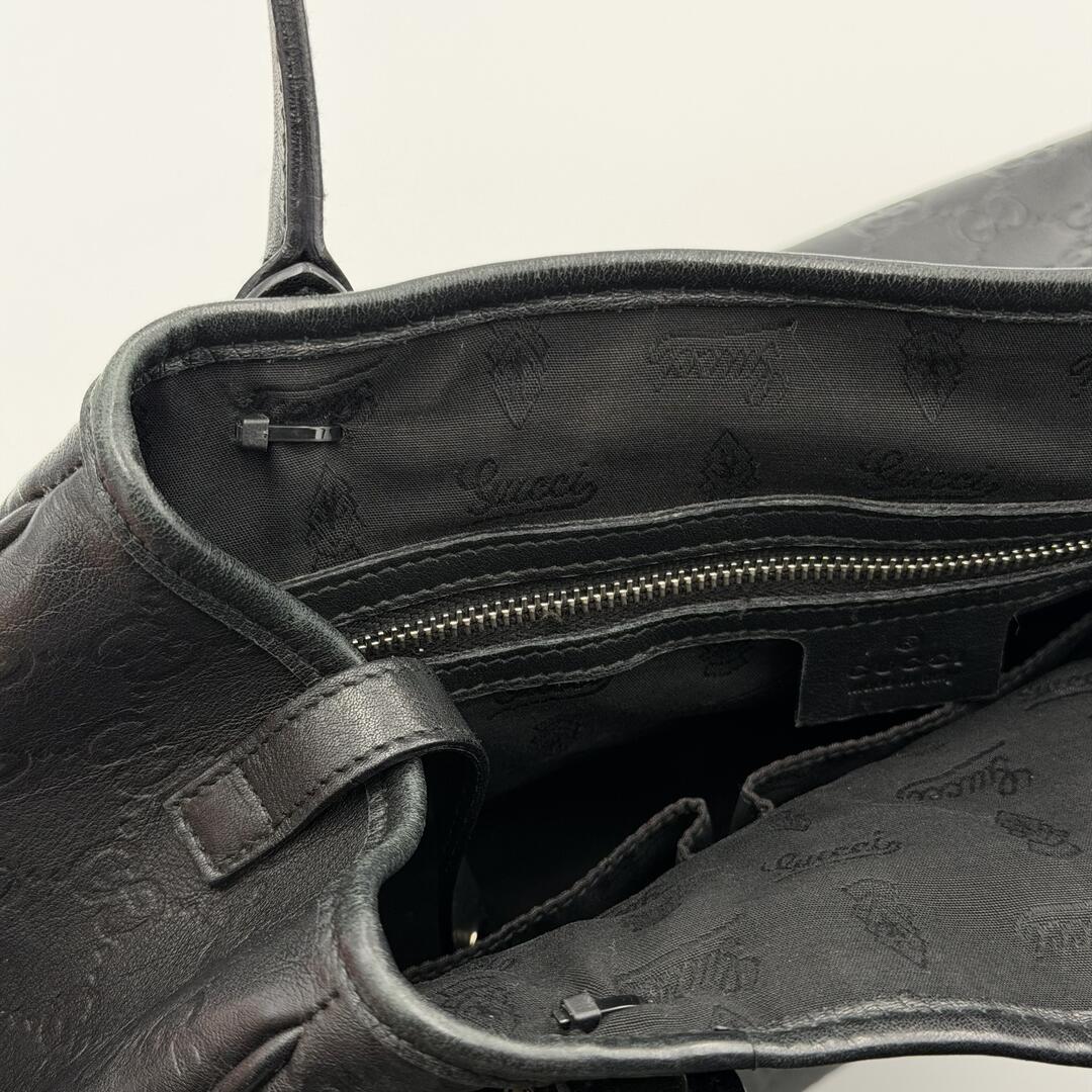 Gucci Guccissima Twins Leather Black Tote Bag