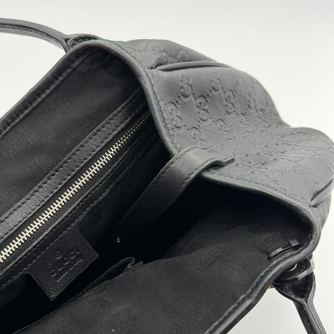 Gucci Guccissima Twins Leather Black Tote Bag