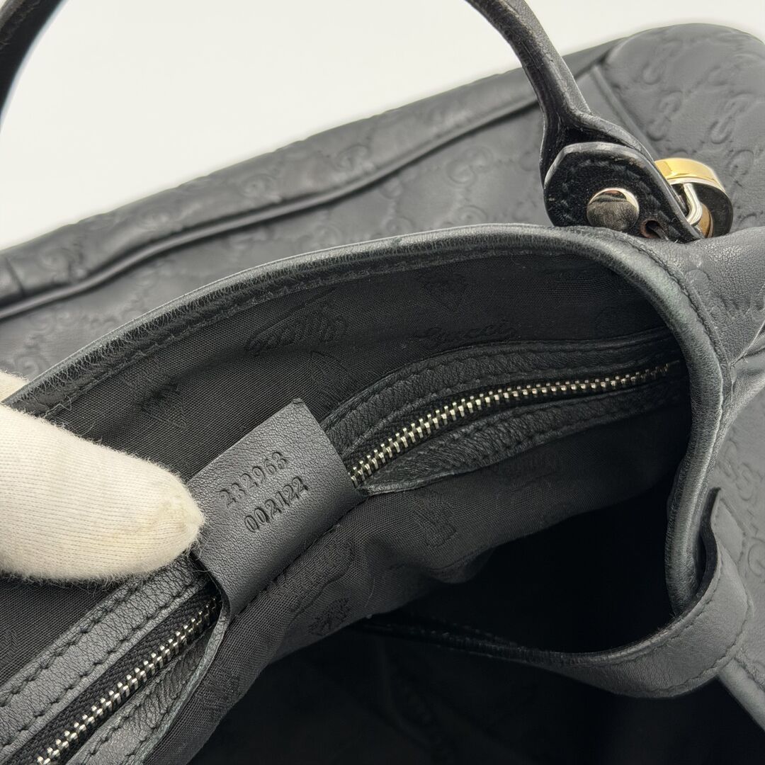 Gucci Guccissima Twins Leather Black Tote Bag