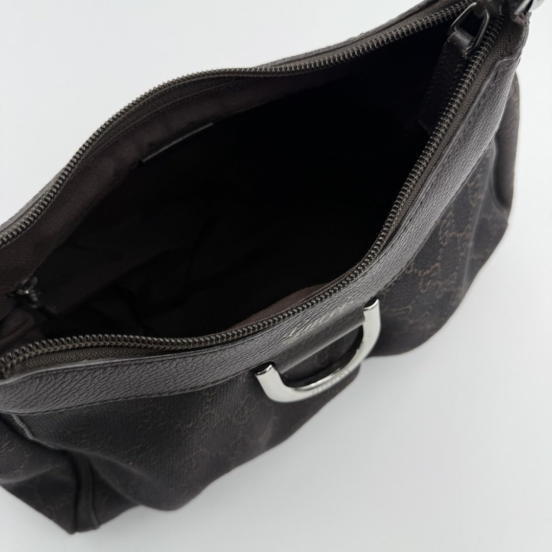 Gucci GG Canvas Abbey Chocolate Brown Shoulder Bag