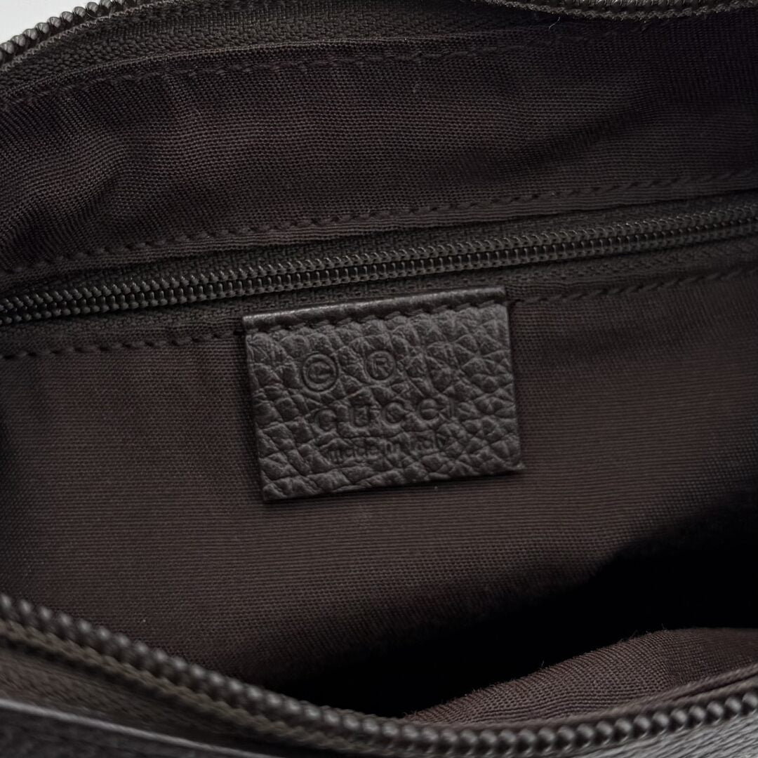Gucci GG Canvas Abbey Chocolate Brown Shoulder Bag