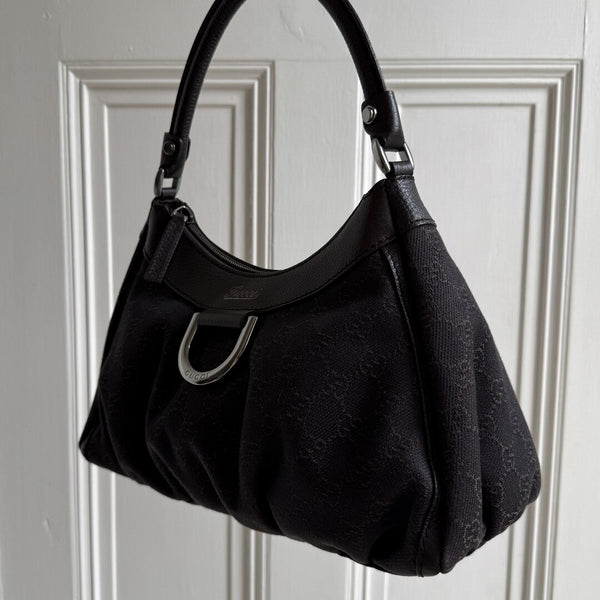 Gucci GG Canvas Abbey Chocolate Brown Shoulder Bag
