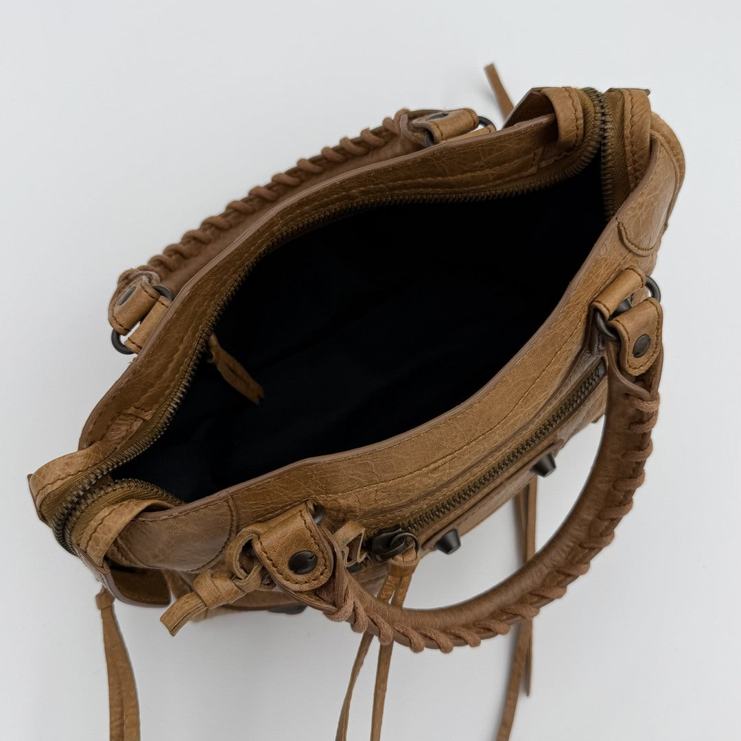 2012 Balenciaga Mini City Leather Brown Handbag