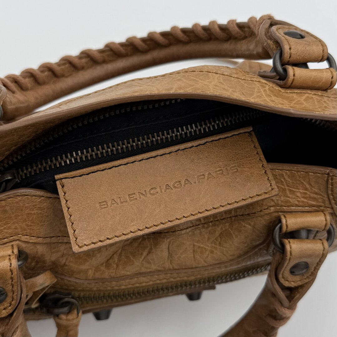 2012 Balenciaga Mini City Leather Brown Handbag