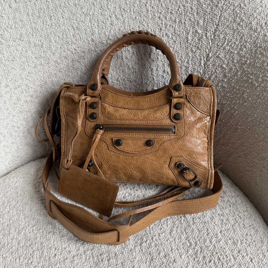2012 Balenciaga Mini City Leather Brown Handbag