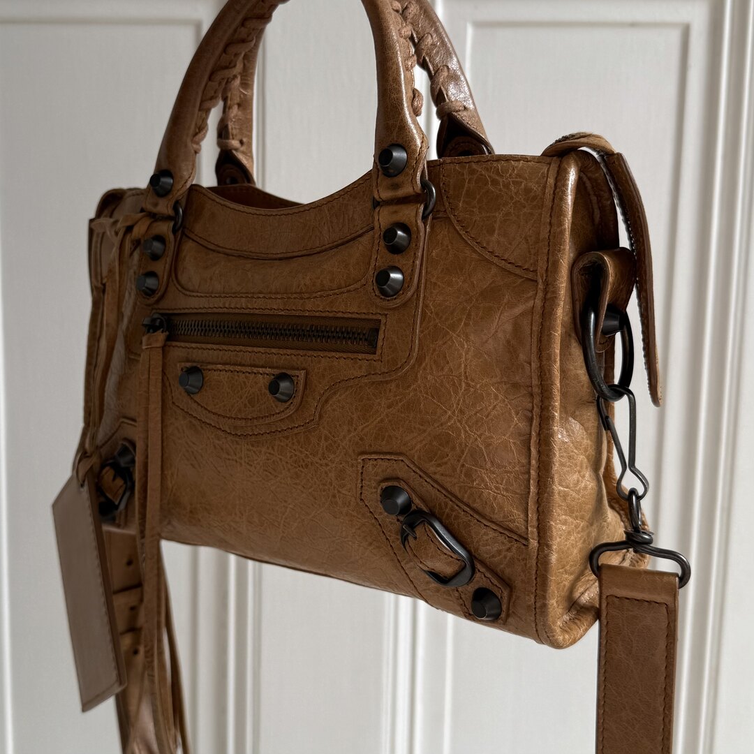 2012 Balenciaga Mini City Leather Brown Handbag