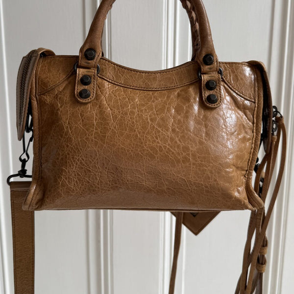 2012 Balenciaga Mini City Leather Brown Handbag