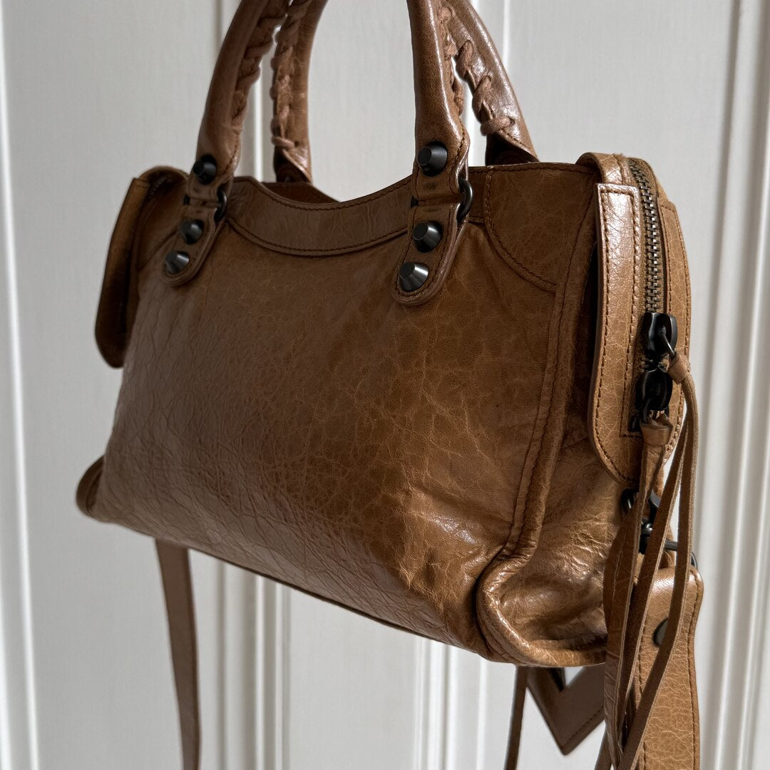 2012 Balenciaga Mini City Leather Brown Handbag