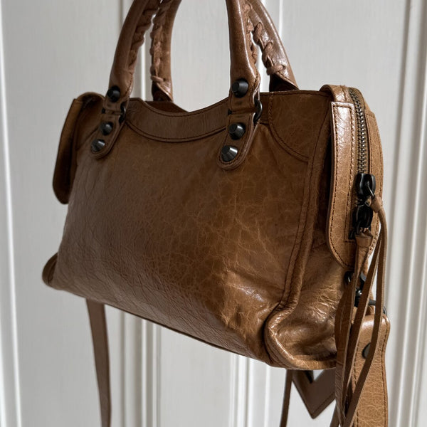 2012 Balenciaga Mini City Leather Brown Handbag