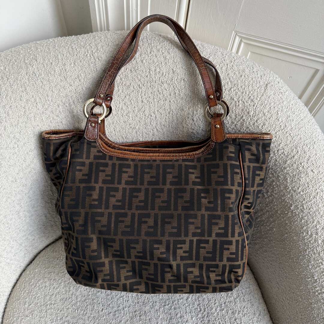 Fendi Zucca Canvas Brown Tote Bag