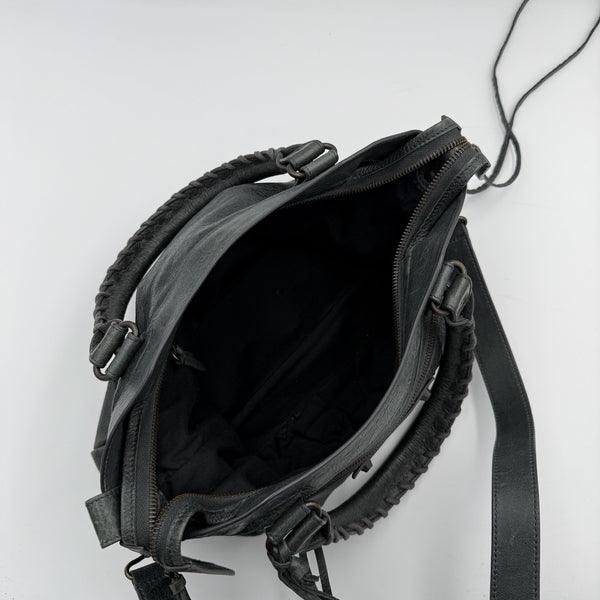 2003 Balenciaga The Town Dark Green Leather Bag