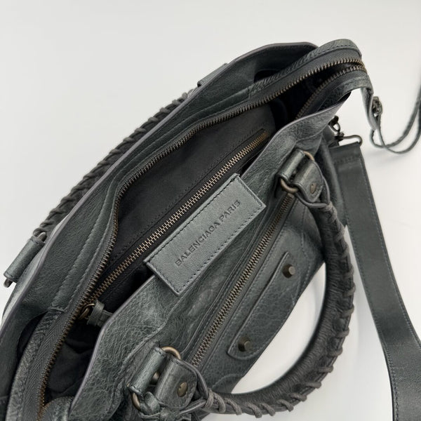2003 Balenciaga The Town Dark Green Leather Bag