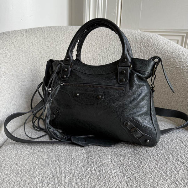 2003 Balenciaga The Town Dark Green Leather Bag