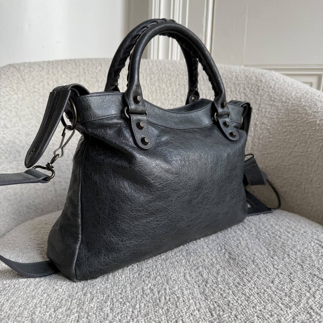 2003 Balenciaga The Town Dark Green Leather Bag