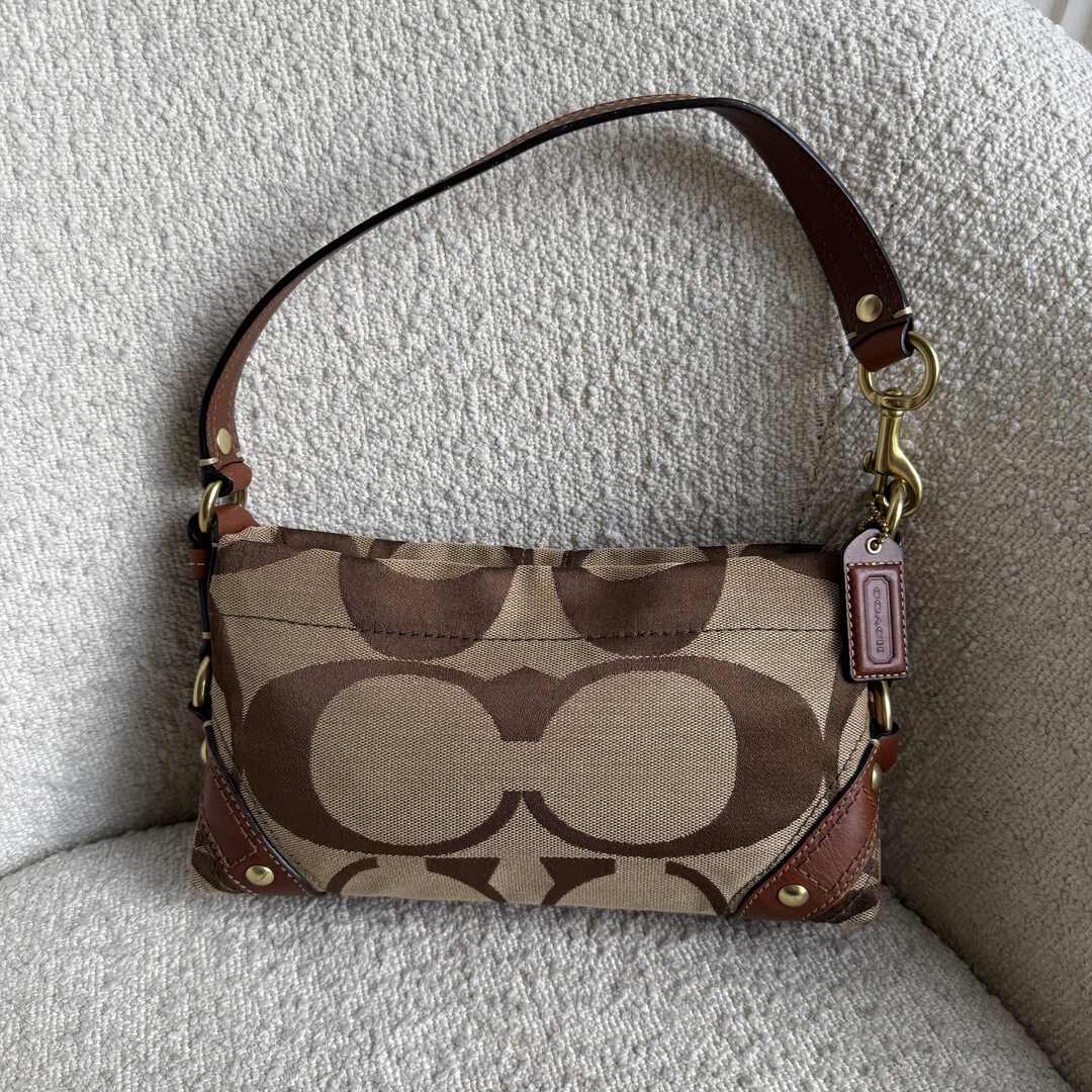 Coach Signature Studded Brown Mini Handbag