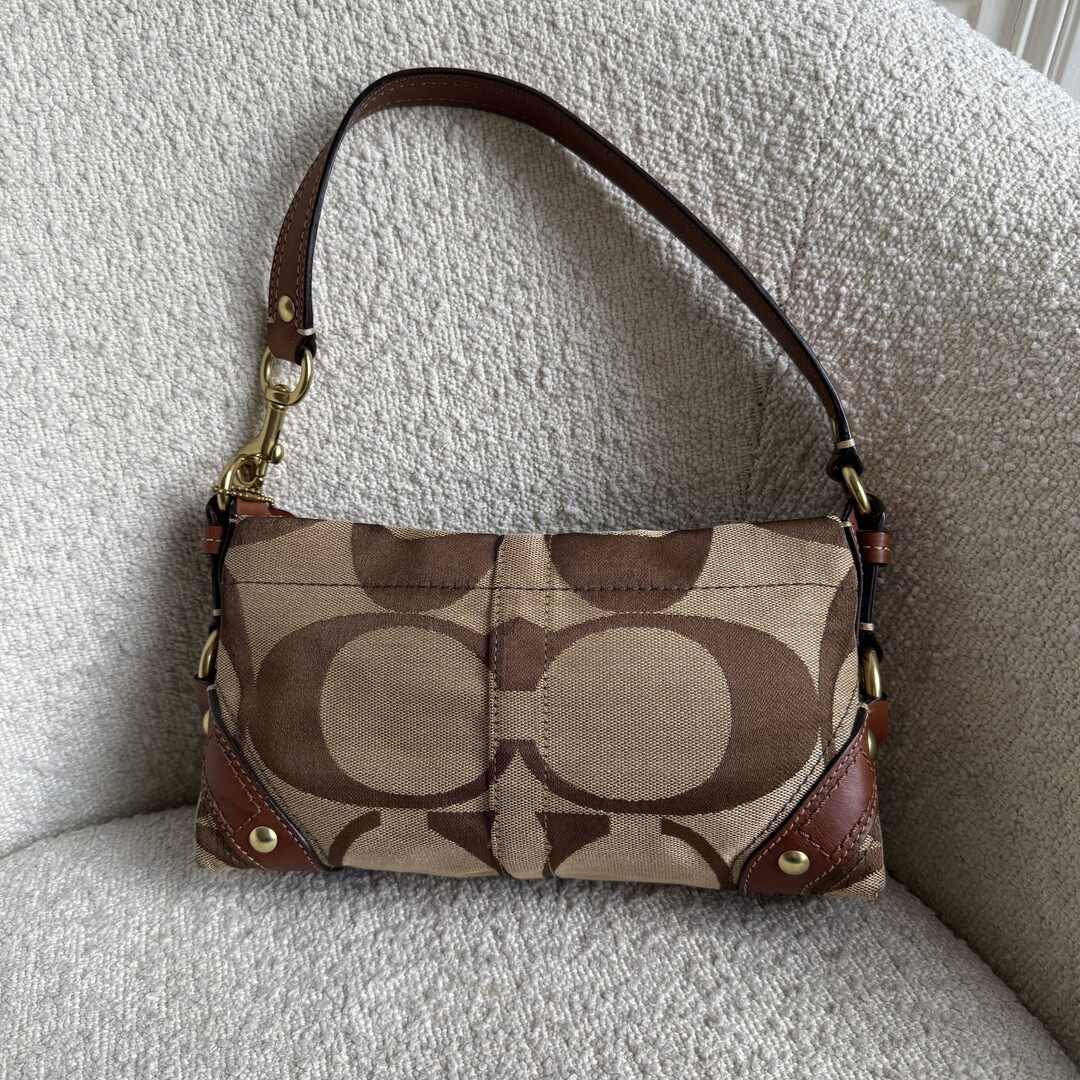 Coach Signature Studded Brown Mini Handbag