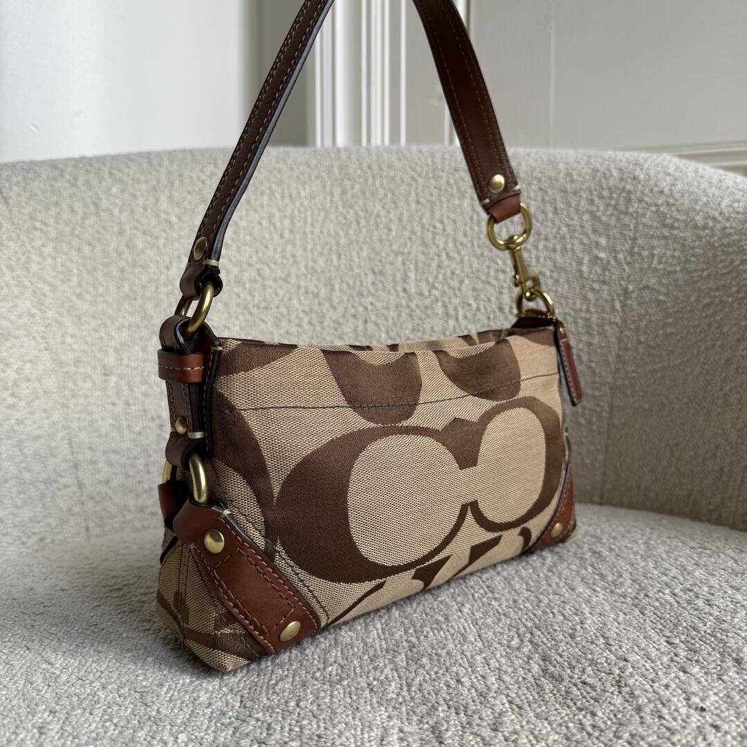 Coach Signature Studded Brown Mini Handbag