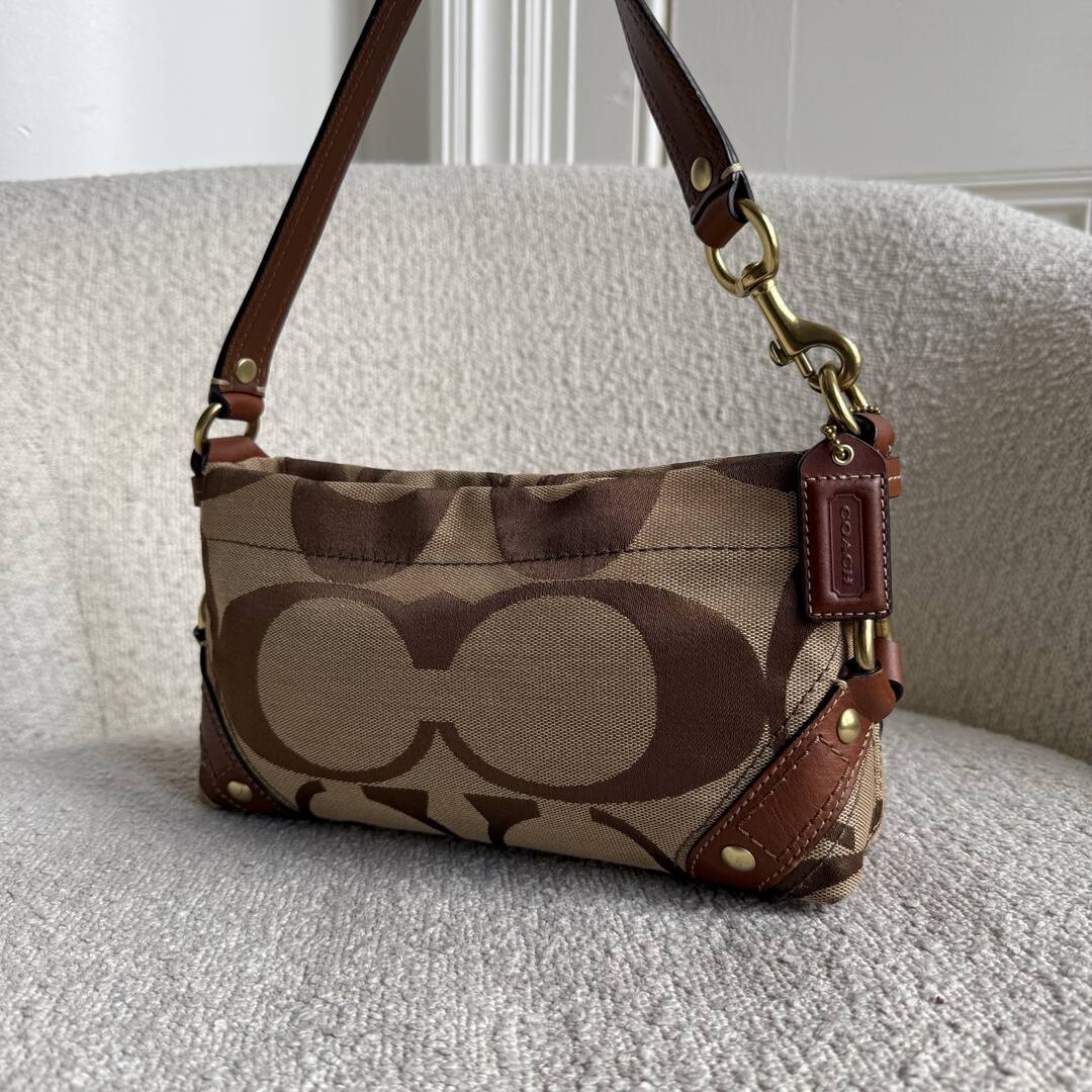 Coach Signature Studded Brown Mini Handbag