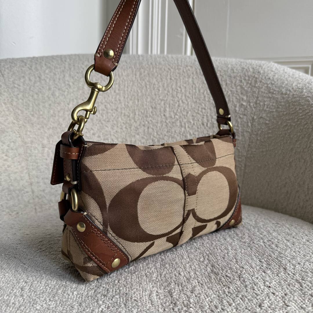 Coach Signature Studded Brown Mini Handbag