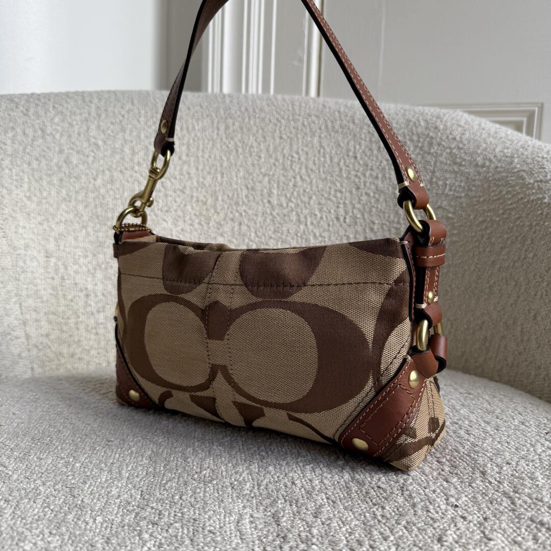 Coach Signature Studded Brown Mini Handbag