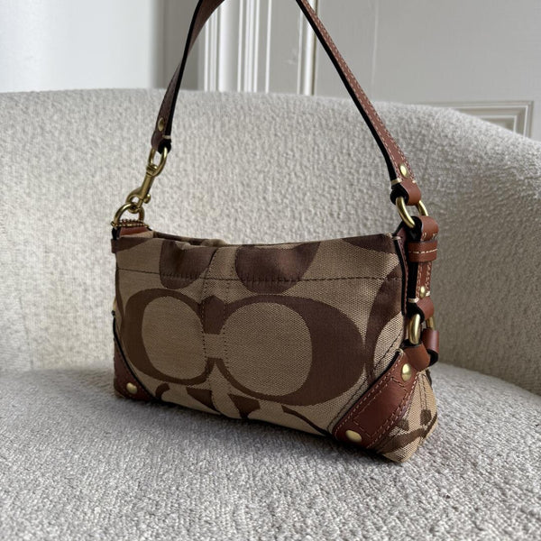 Coach Signature Studded Brown Mini Handbag