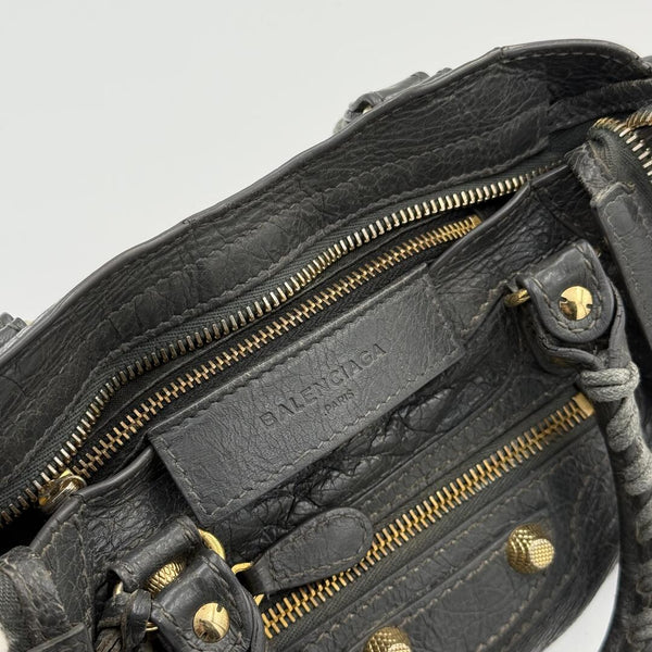 2015 Balenciaga The Mini City Leather Grey Bag