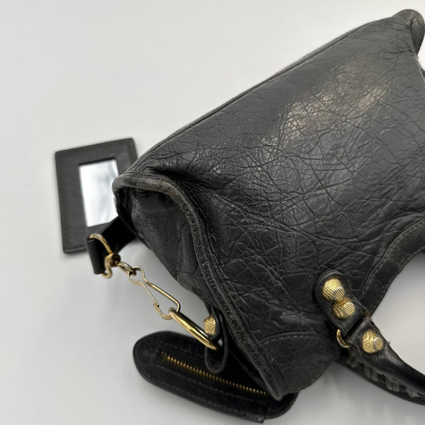 2015 Balenciaga The Mini City Leather Grey Bag