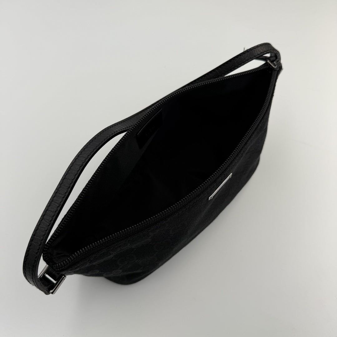 Gucci GG Monogram Black Boat Pochette Handbag
