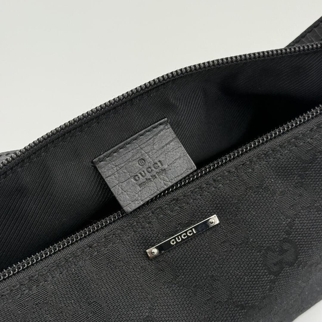 Gucci GG Monogram Black Boat Pochette Handbag