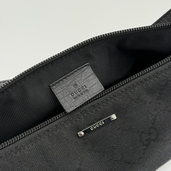 Gucci GG Monogram Black Boat Pochette Handbag