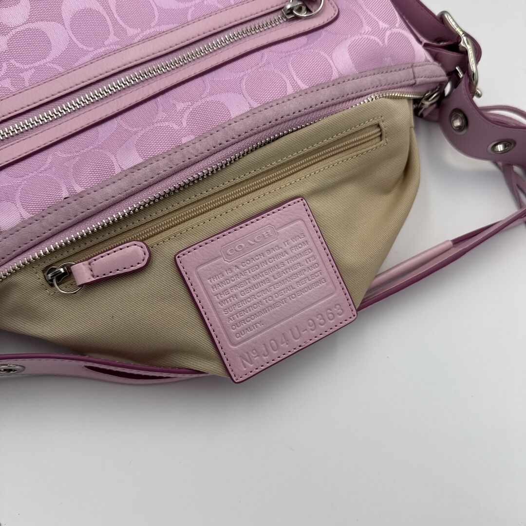 Coach Signature Tassel Pink Shoulder Bag