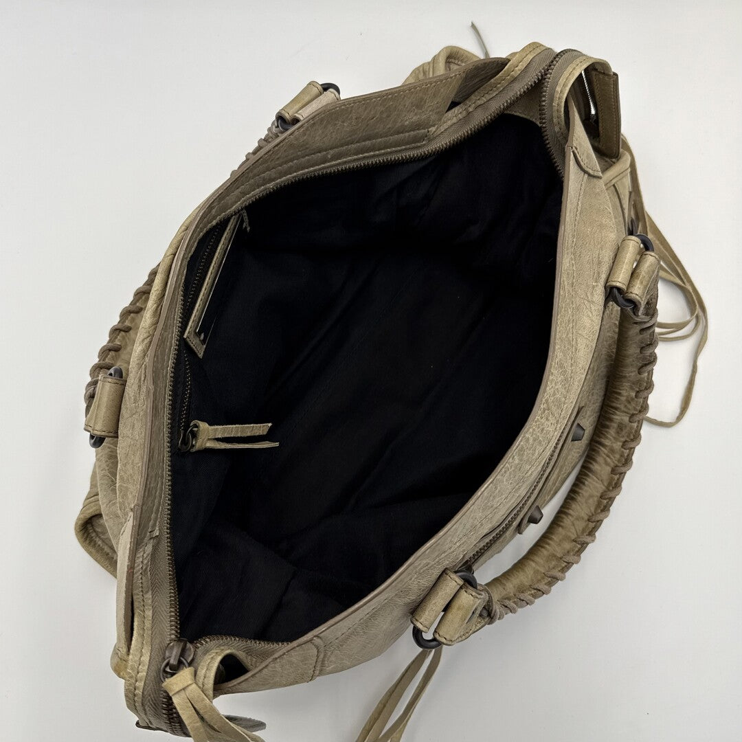2009 Balenciaga The City Leather Khaki Handbag
