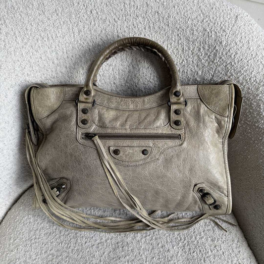 2009 Balenciaga The City Leather Khaki Handbag
