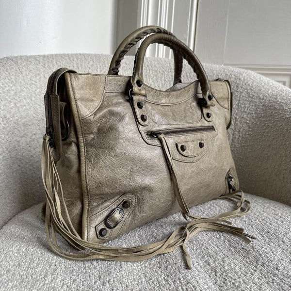 2009 Balenciaga The City Leather Khaki Handbag