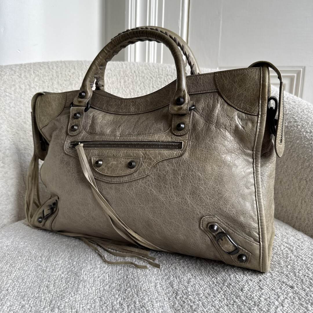 2009 Balenciaga The City Leather Khaki Handbag