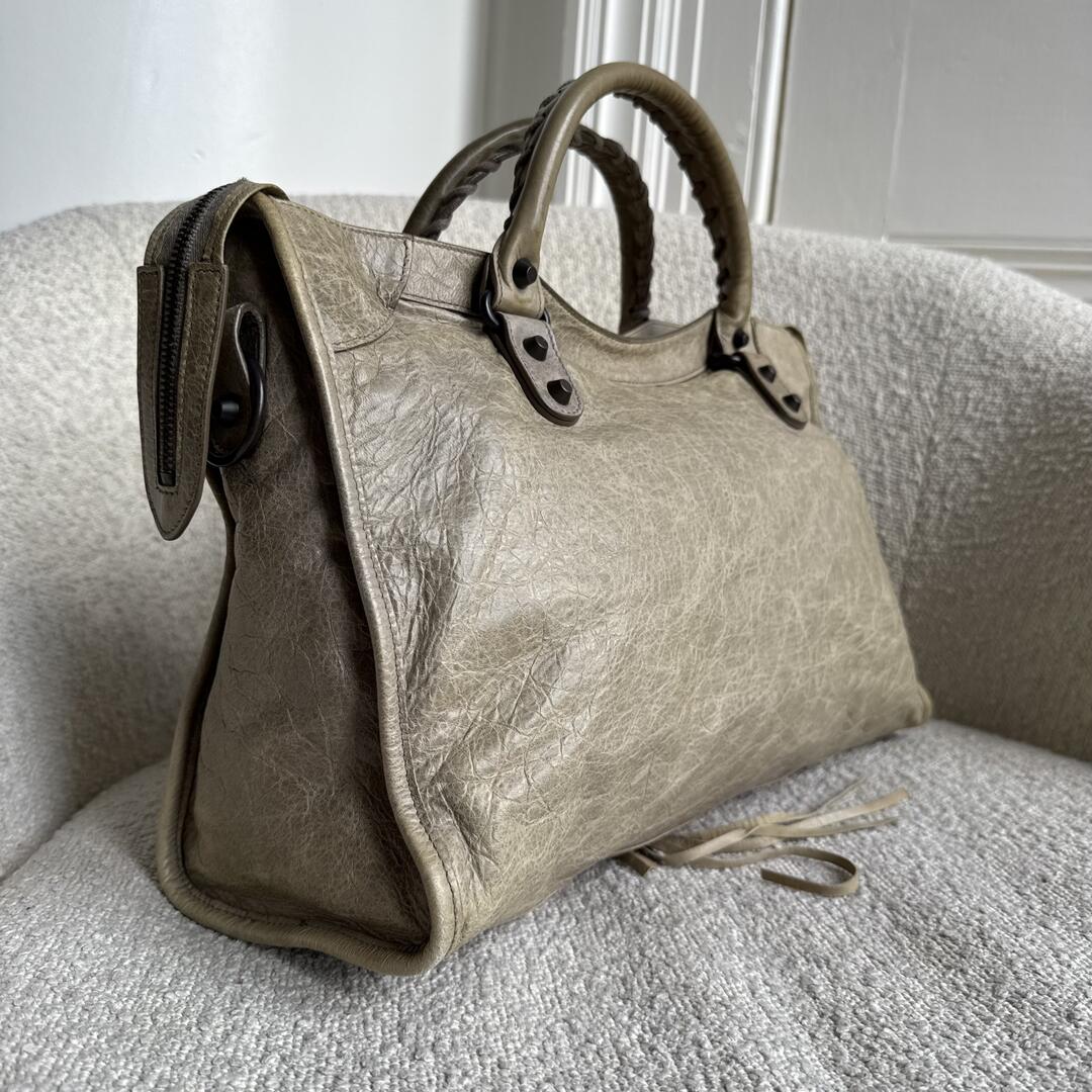 2009 Balenciaga The City Leather Khaki Handbag