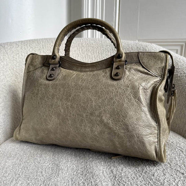 2009 Balenciaga The City Leather Khaki Handbag