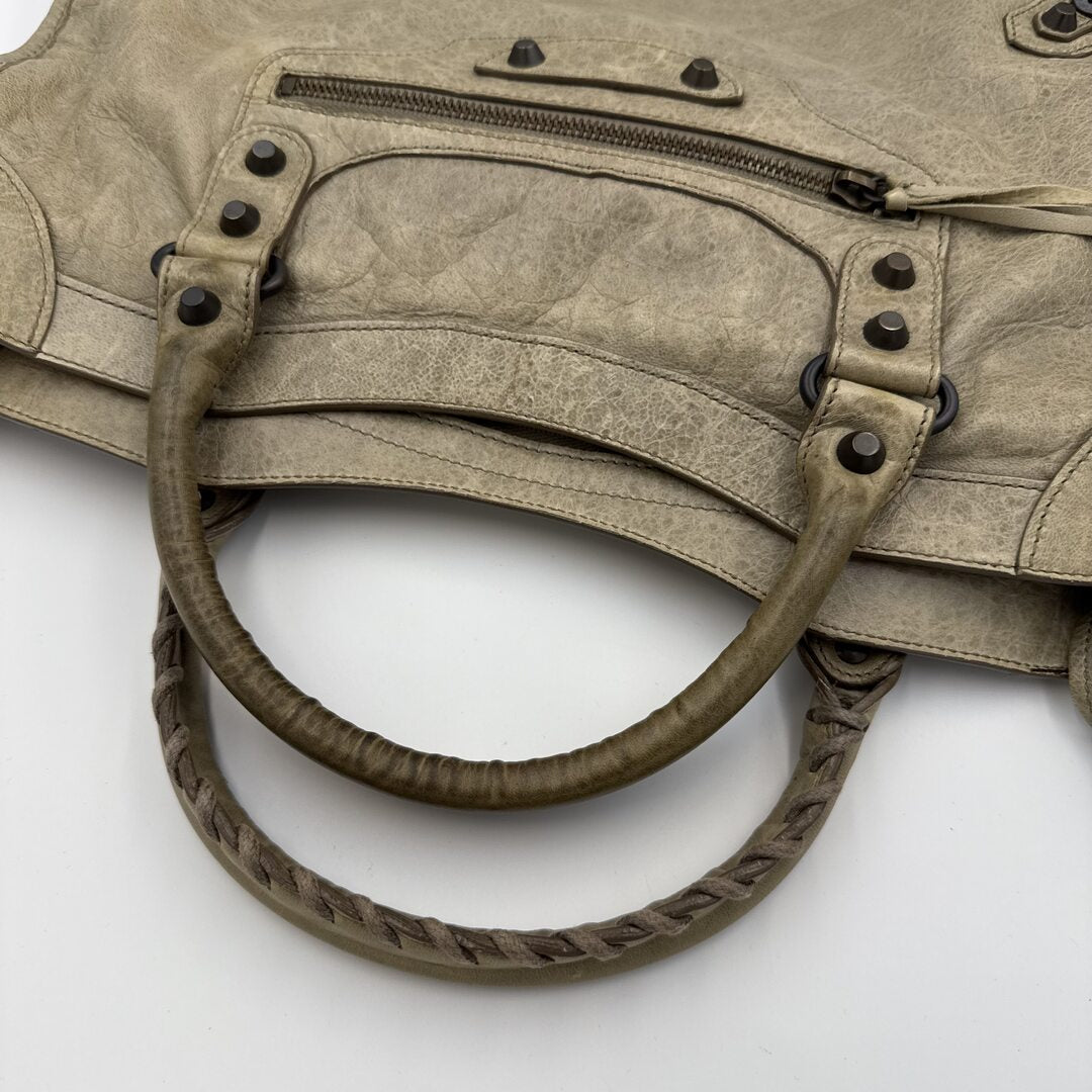 2009 Balenciaga The City Leather Khaki Handbag