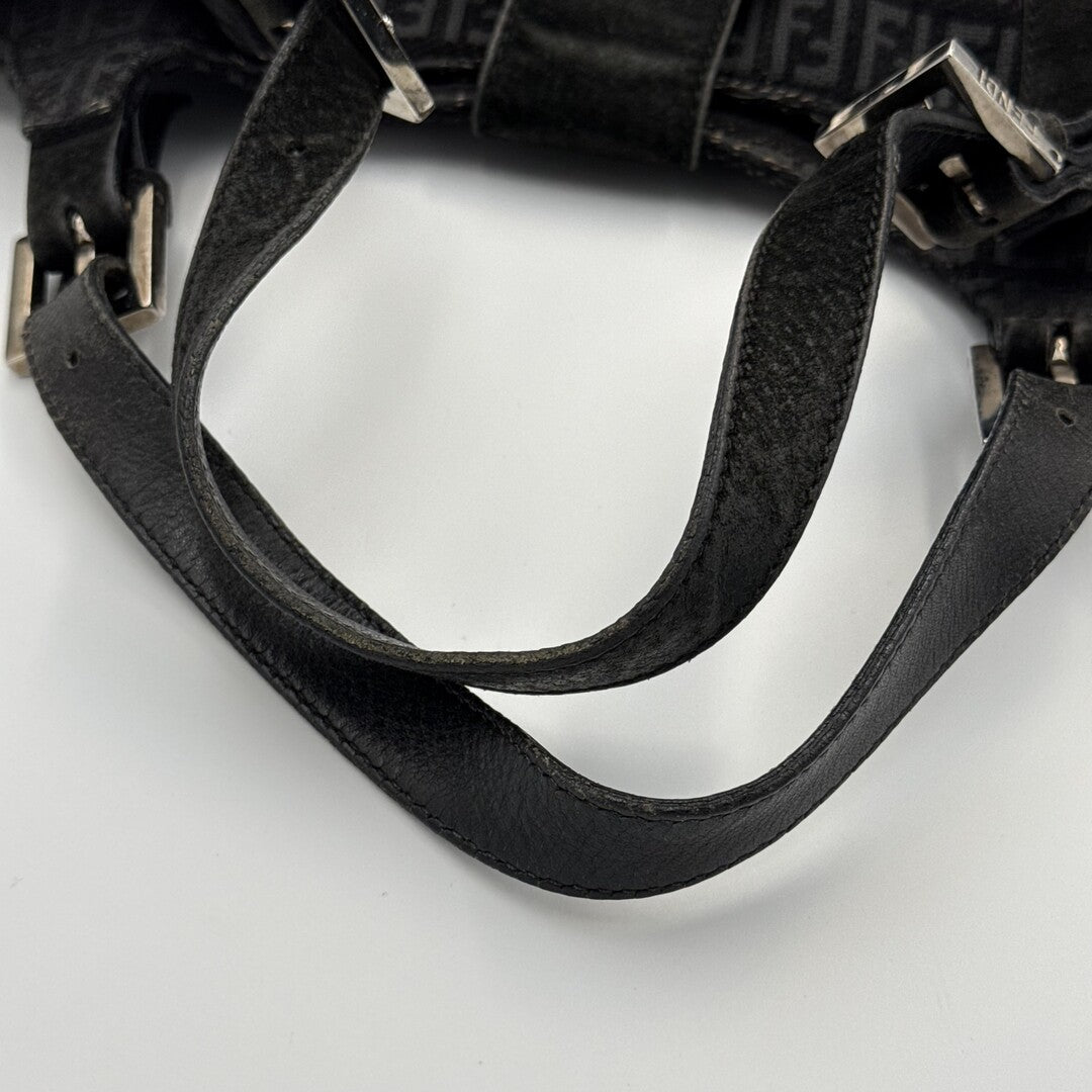 Fendi Zucchino Denim Grey Tote Bag