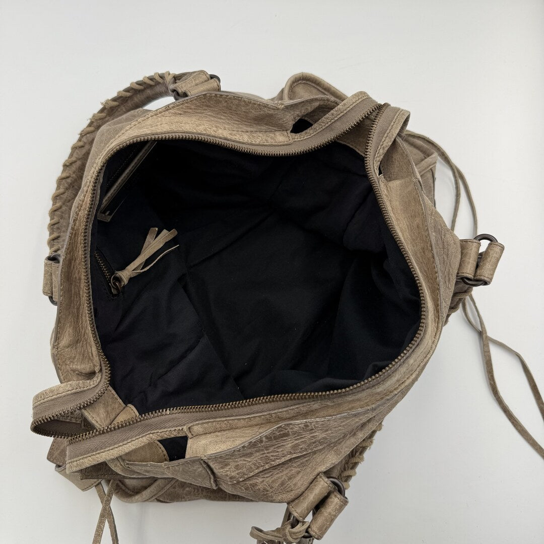 2012 Balenciaga The City Leather Mocha Brown Handbag